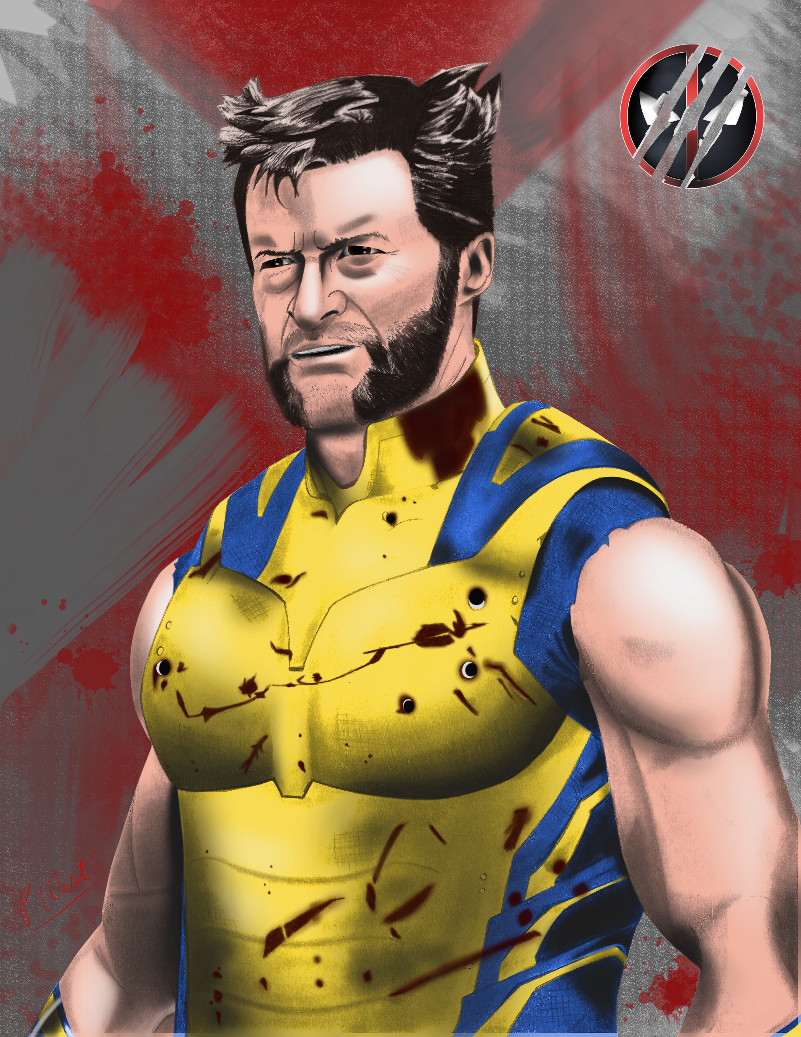 This is a print of Wolverine in his yellow suit